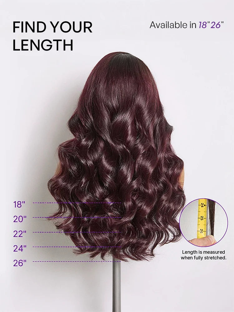 Luvme All-Day Comfort Wig 180% Density Rich Dark Plum Loose Body Wave PartingMax Glueless 7x6 Closure HD Lace Wig Pre-Cut Lace