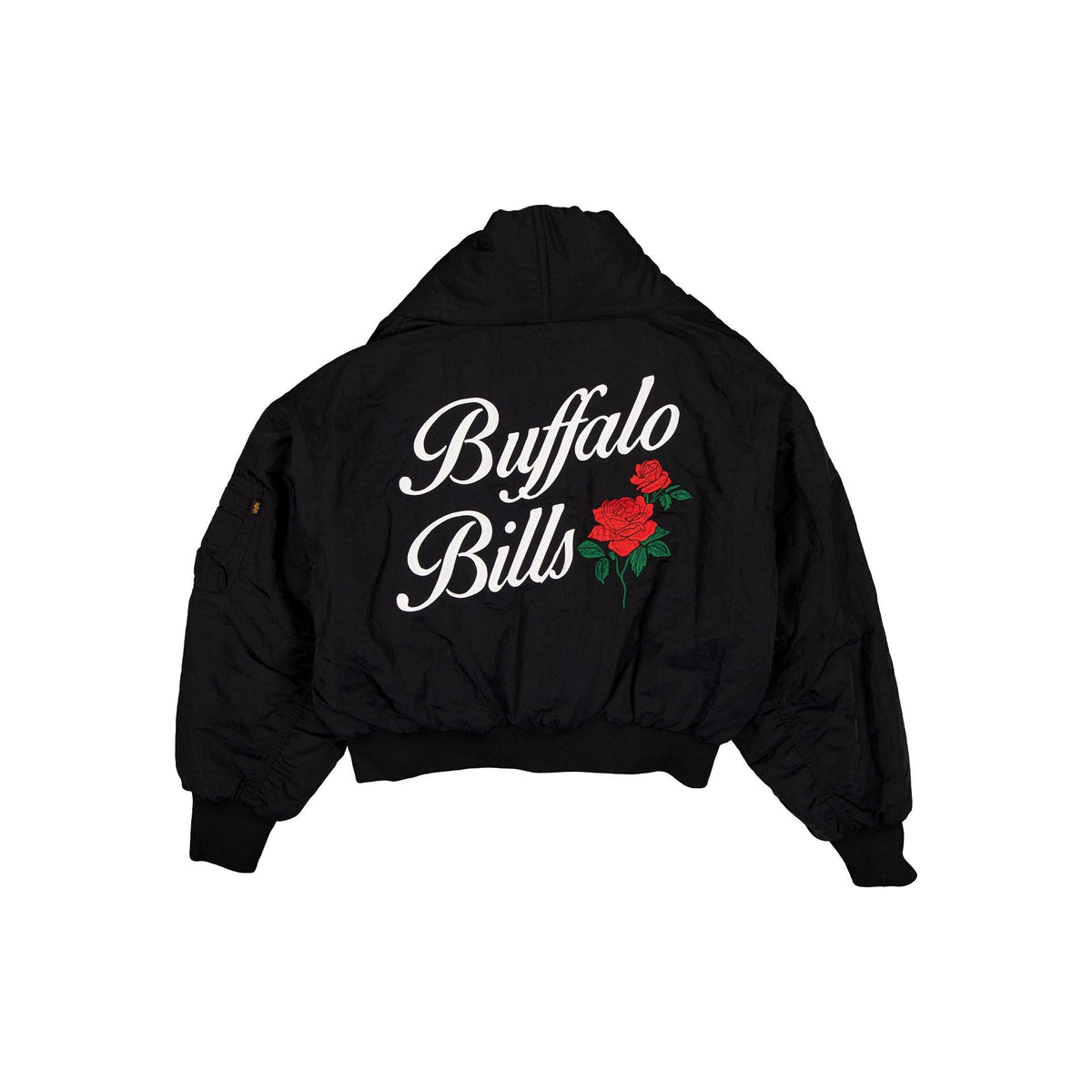 Alpha Industries x Buffalo Bills Women's Black Shawl Collar Flight Jacket