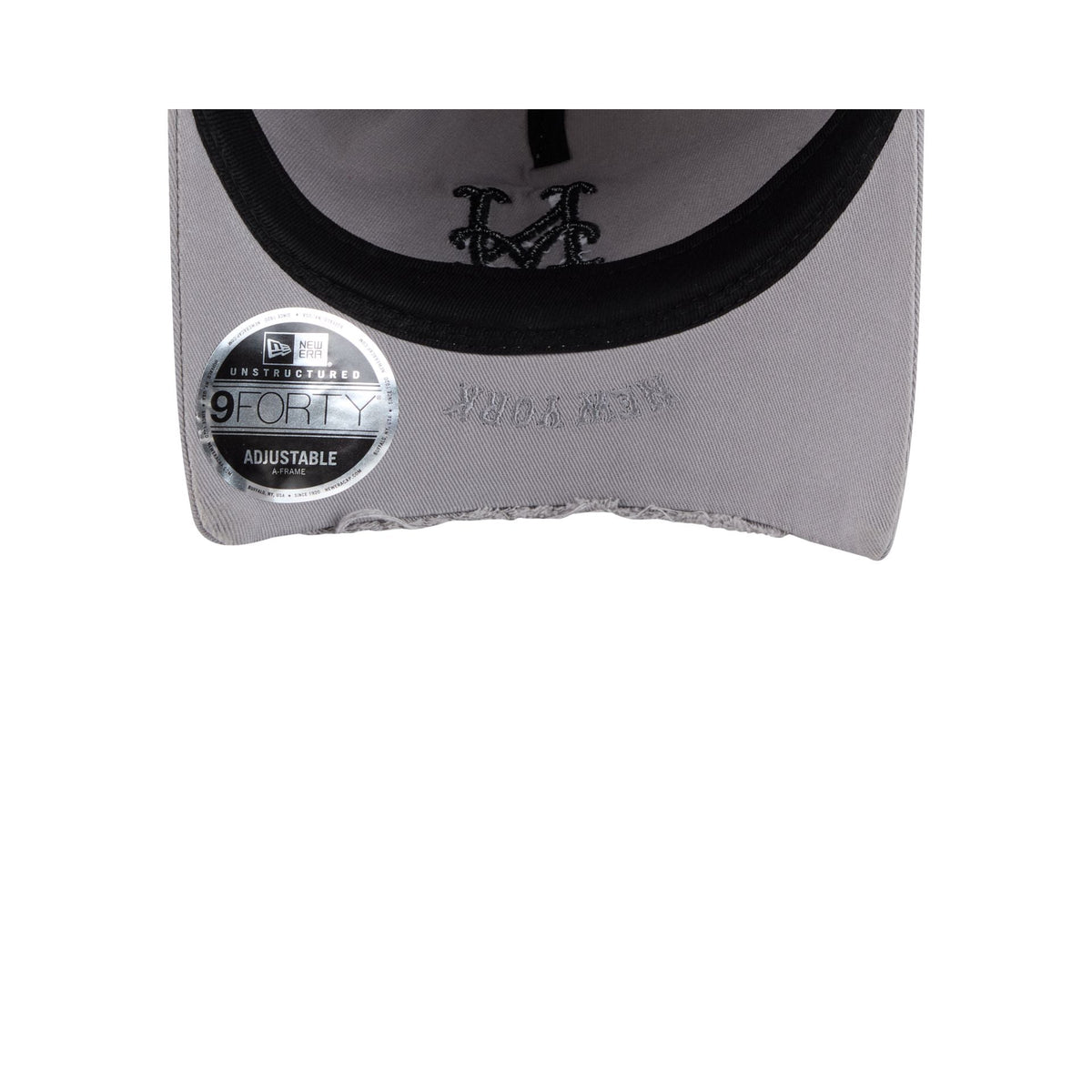 New York Mets Tonal Gray 9FORTY A-Frame Unstructured Cut-Off Visor Snapback Hat