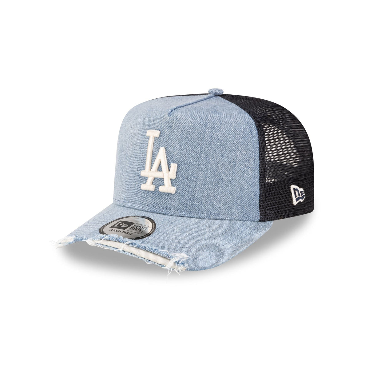 Los Angeles Dodgers Distressed Denim 9FORTY A-Frame Trucker Hat