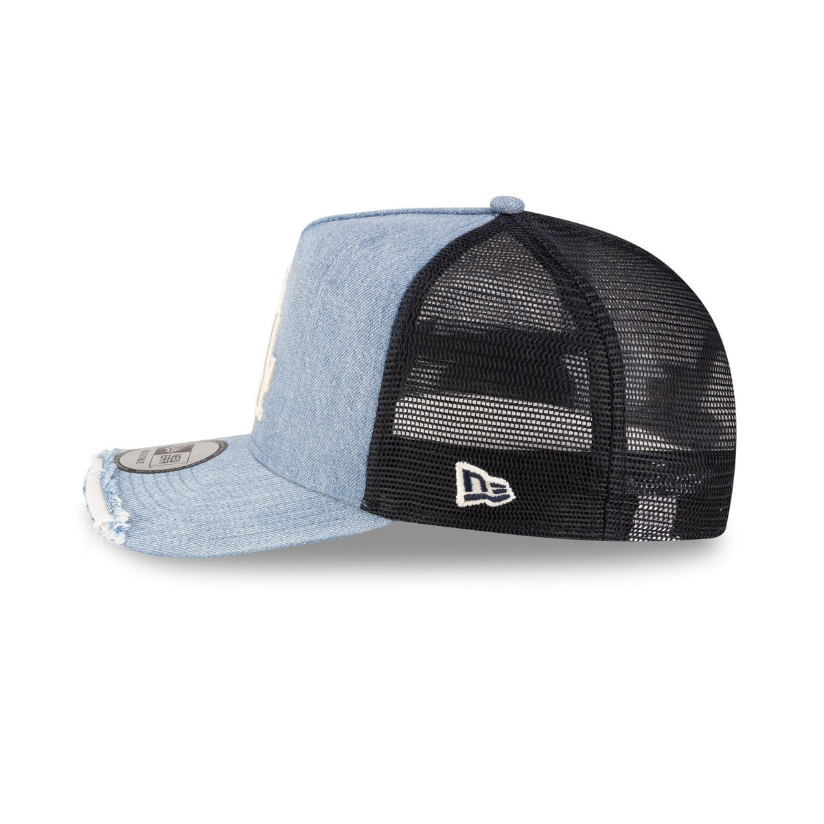 Los Angeles Dodgers Distressed Denim 9FORTY A-Frame Trucker Hat