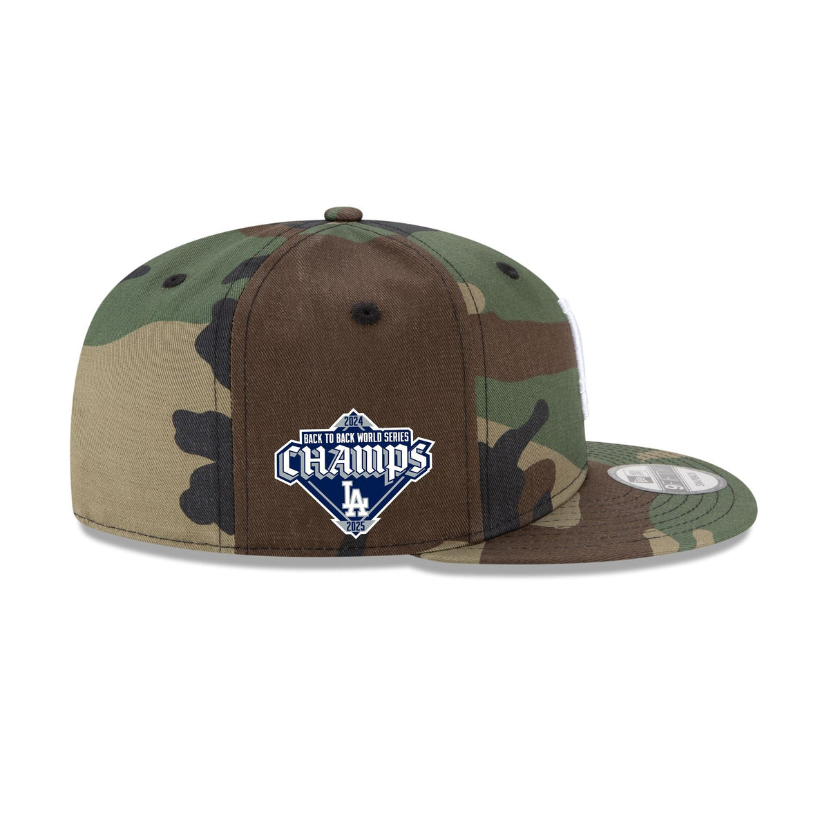 Los Angeles Dodgers 2025 World Series Champions Back to Back Patch Camo 9FIFTY Snapback Hat