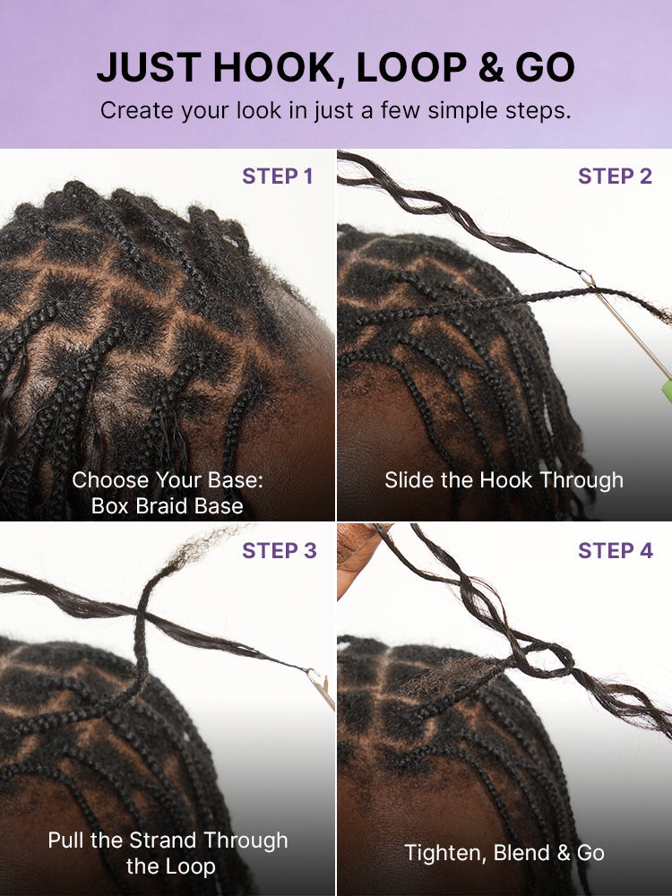 Miracle Knots Crochet Hair Wet and Wavy Water Wave | Kinky Straight for Boho Braids | Crochet Weaves | Fulani Braids | Twists Pre-Separated Lightweight Full & Soft Pre-Looped Human Hair Extensions Protective Style