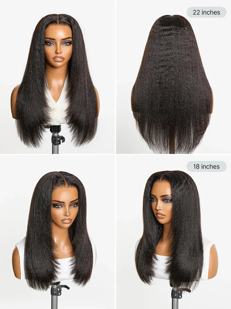Luvme All-Day Comfort™ Wig 180% / 250% Density Kinky Body Wave / Layered Light Kinky Straight PartingMax Glueless 7x6 Closure HD Lace Wig Pre-Cut Lace