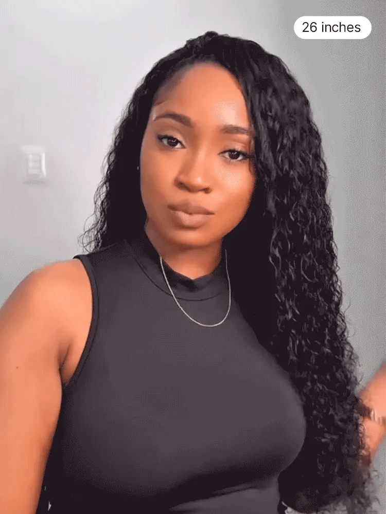 Fluffy & Full 250% Density Water Wave Glueless Half Wig Flexi-Fit Drawstring