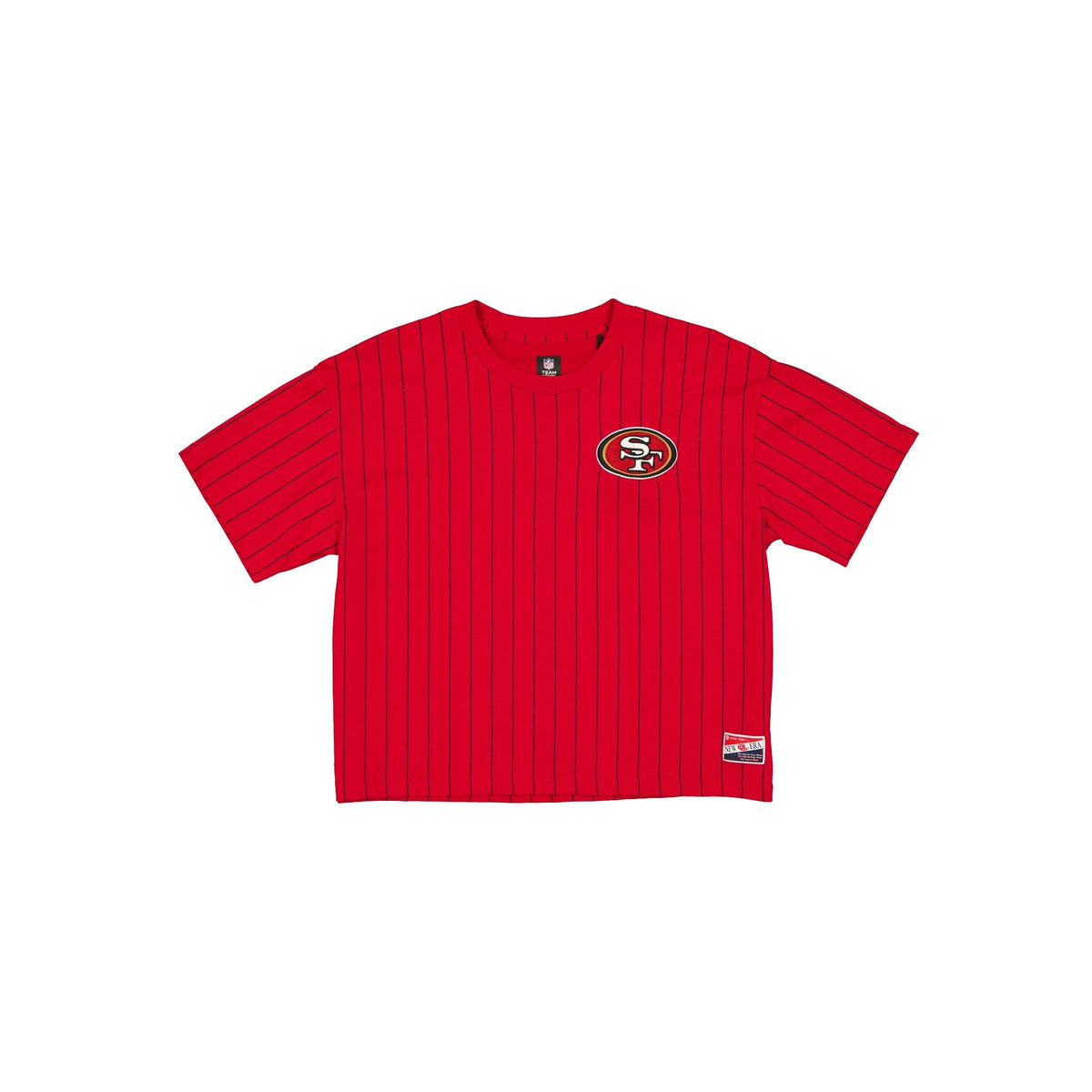 San Francisco 49ers Throwback Women's Cropped Pinstripe T-Shirt