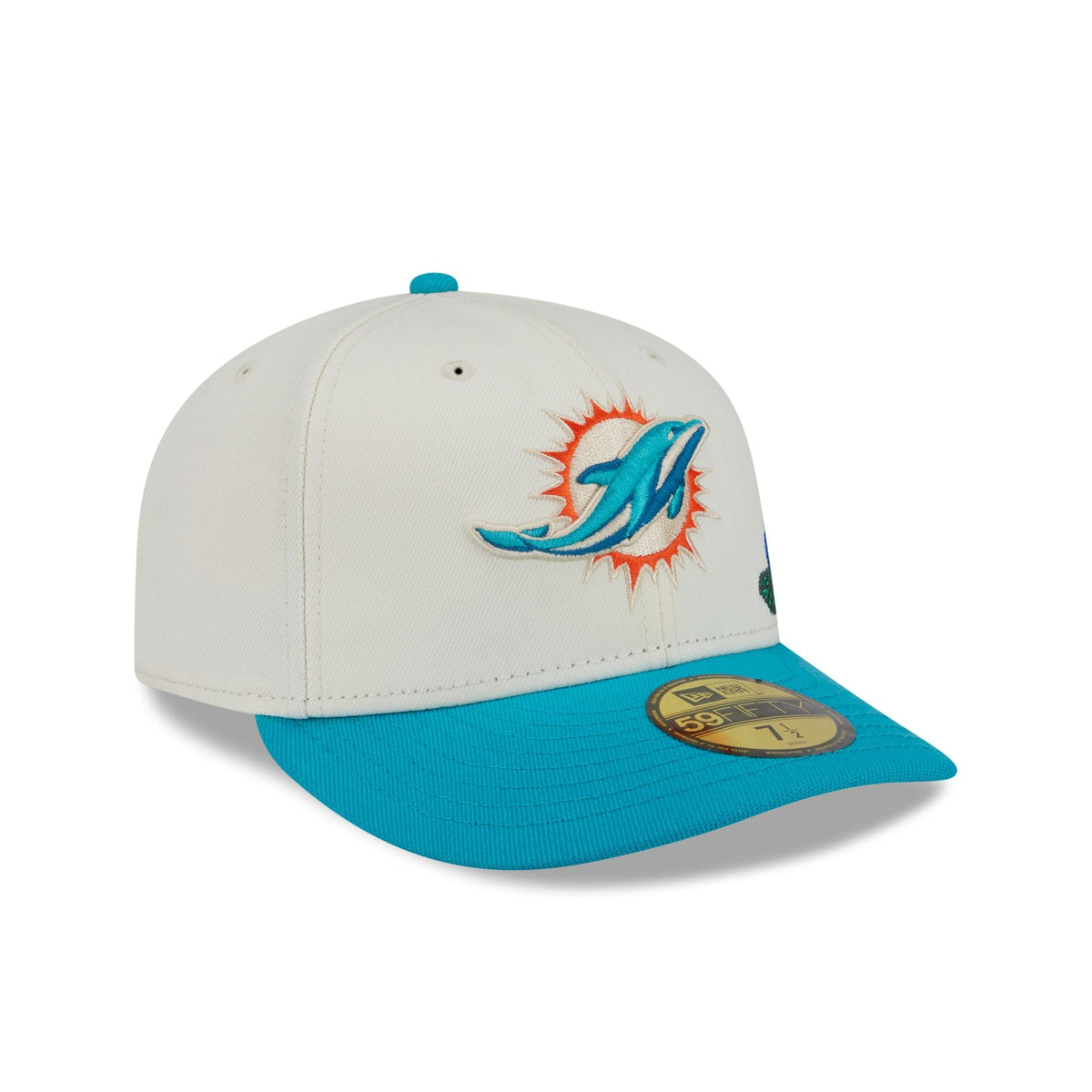 Miami Dolphins Tonal Florals White 59FIFTY Fitted Hat