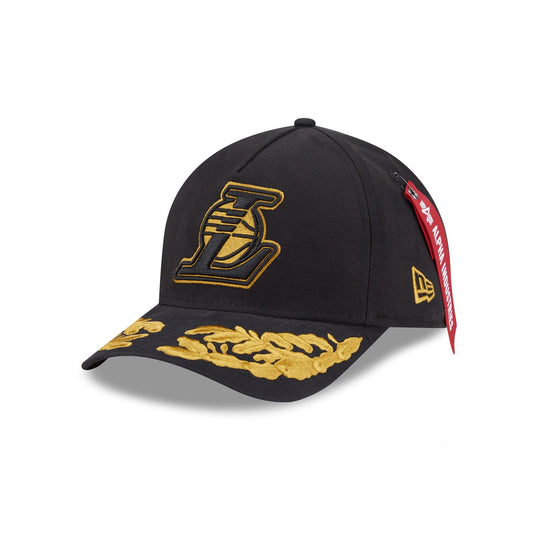 Alpha Industries x Los Angeles Lakers Black 9FORTY M-Crown A-Frame Snapback Hat