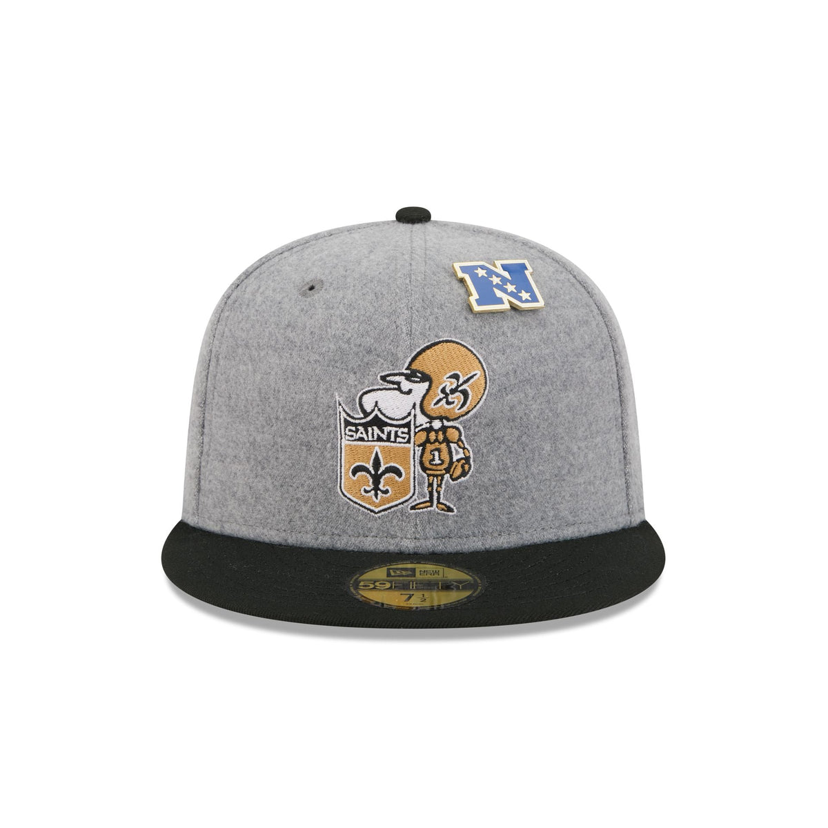 New Orleans Saints Heather Gray Wool 59FIFTY Fitted Hat