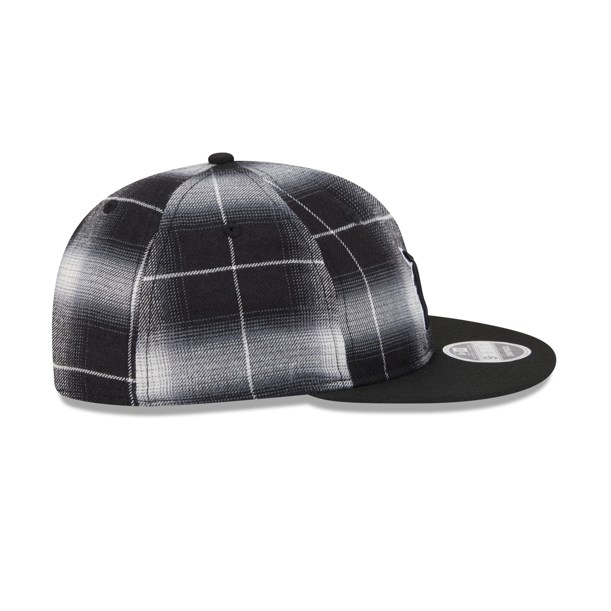 Detroit Tigers Black and White Plaid Retro Crown 9FIFTY Snapback Hat