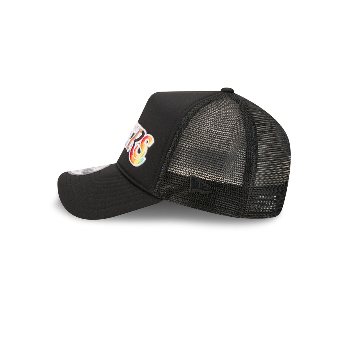 Los Angeles Lakers Rainbow Wordmark 9FORTY A-Frame Trucker Hat
