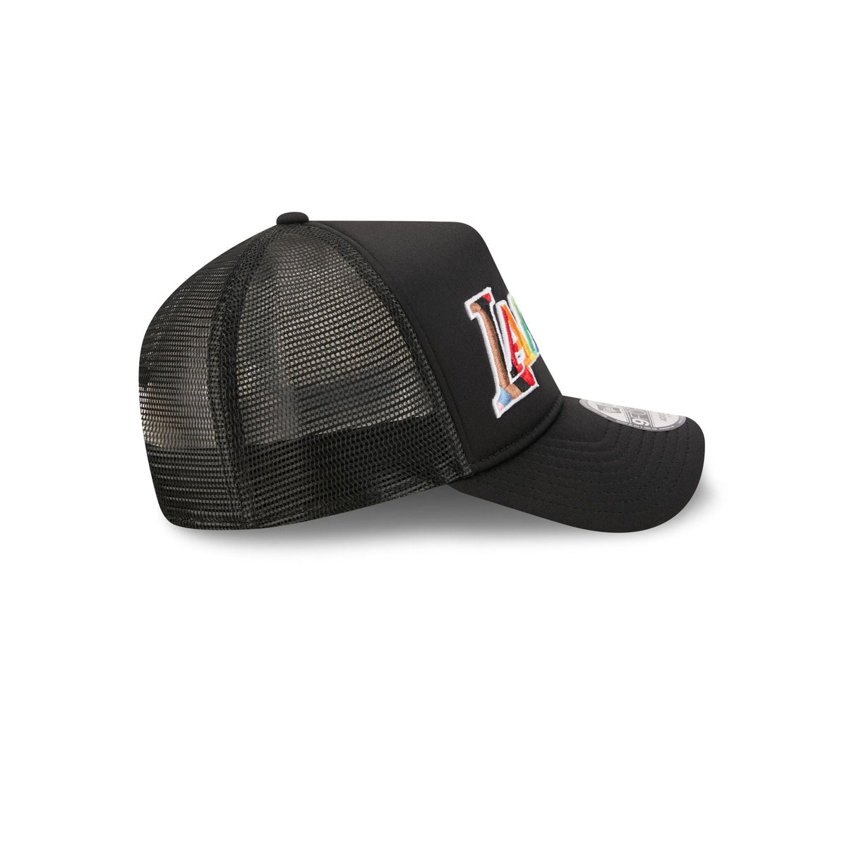 Los Angeles Lakers Rainbow Wordmark 9FORTY A-Frame Trucker Hat