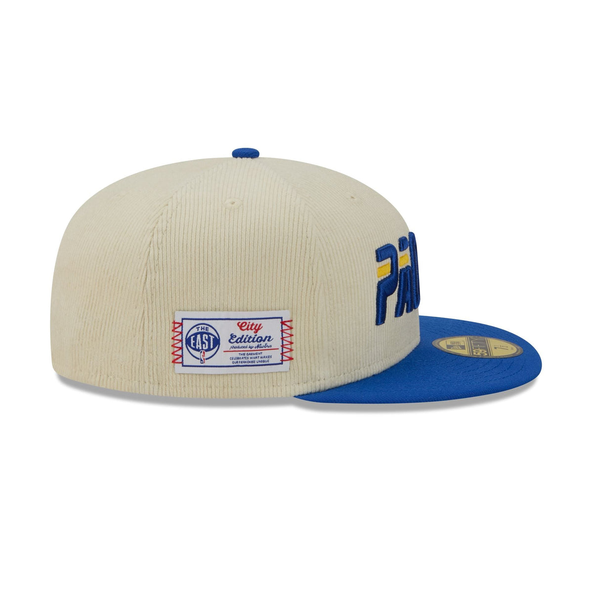 Indiana Pacers 2025 City Edition Chrome White Corduroy 59FIFTY Fitted Hat