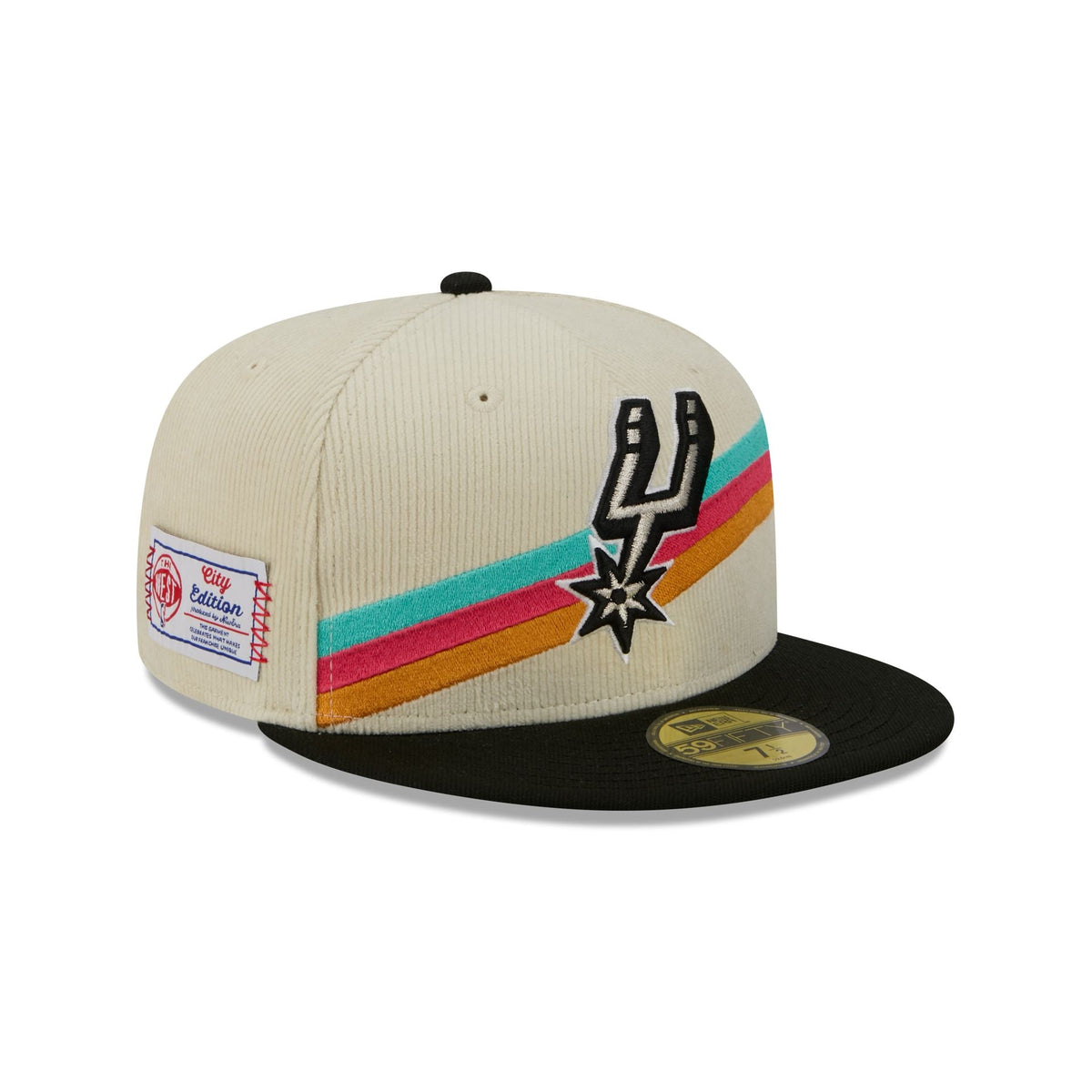 San Antonio Spurs 2025 City Edition Chrome White Corduroy 59FIFTY Fitted Hat