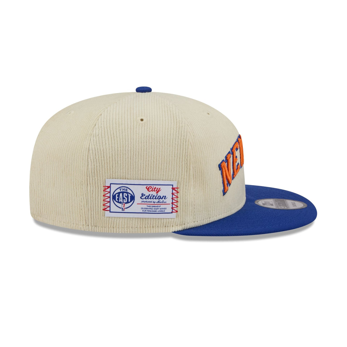 New York Knicks 2025 City Edition Chrome White Corduroy 9FIFTY Snapback Hat