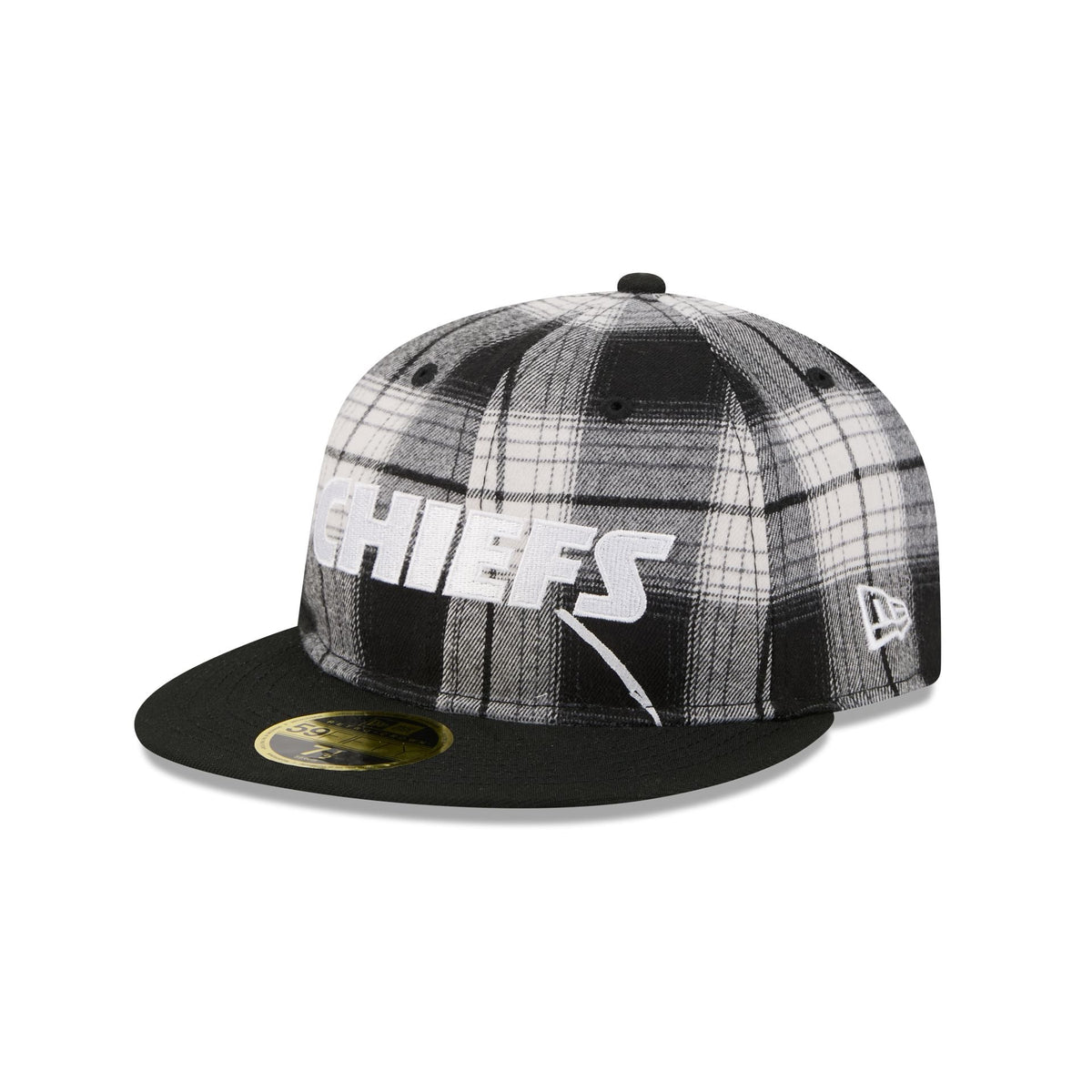 Kansas City Chiefs Grunge Plaid Retro Crown 59FIFTY Fitted Hat