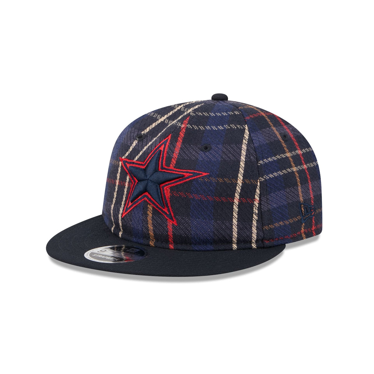 Dallas Cowboys Grunge Plaid Retro Crown 9FIFTY Adjustable Hat