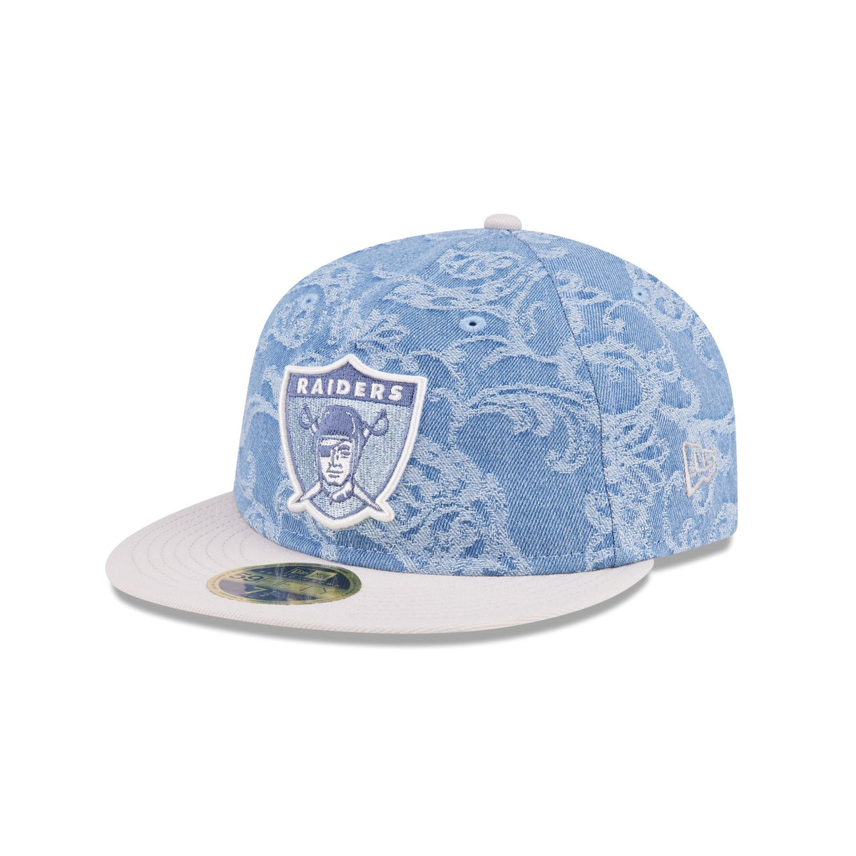 Just Caps Jacquard Denim Las Vegas Raiders Retro Crown 59FIFTY Fitted Hat