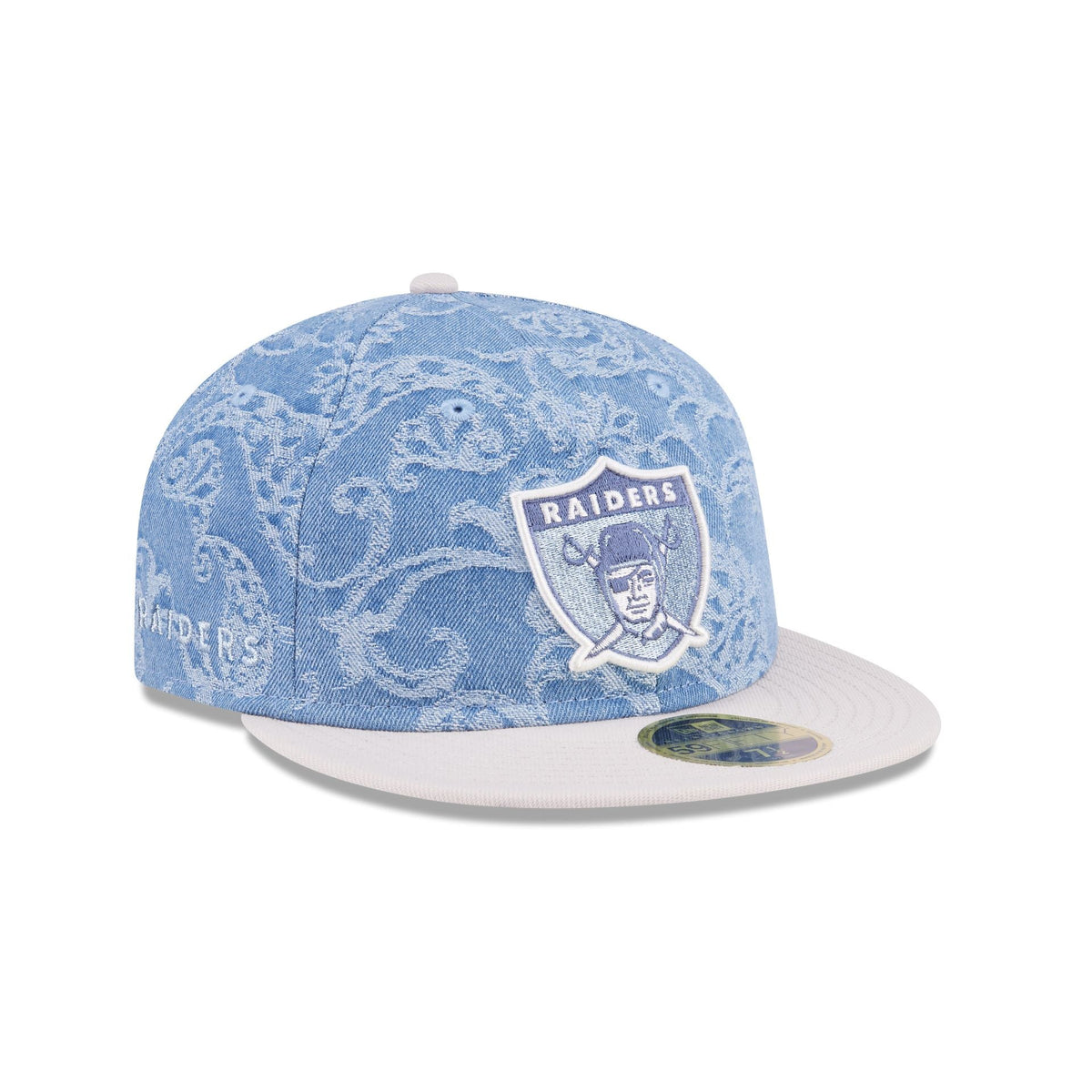 Just Caps Jacquard Denim Las Vegas Raiders Retro Crown 59FIFTY Fitted Hat