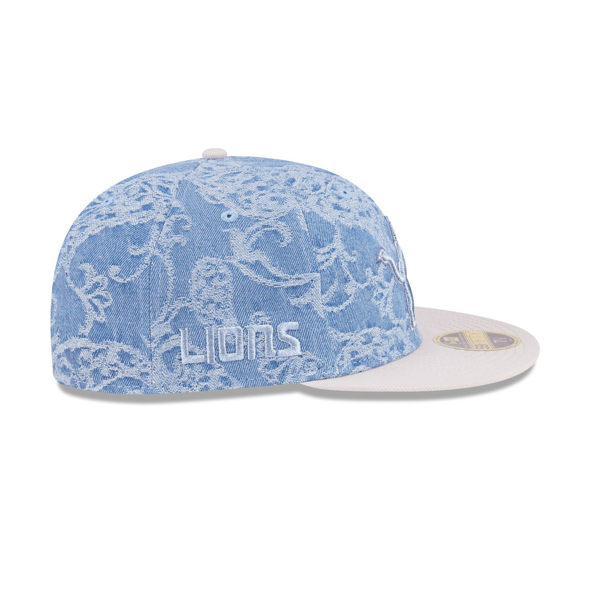 Just Caps Jacquard Denim Detroit Lions Retro Crown 59FIFTY Fitted Hat
