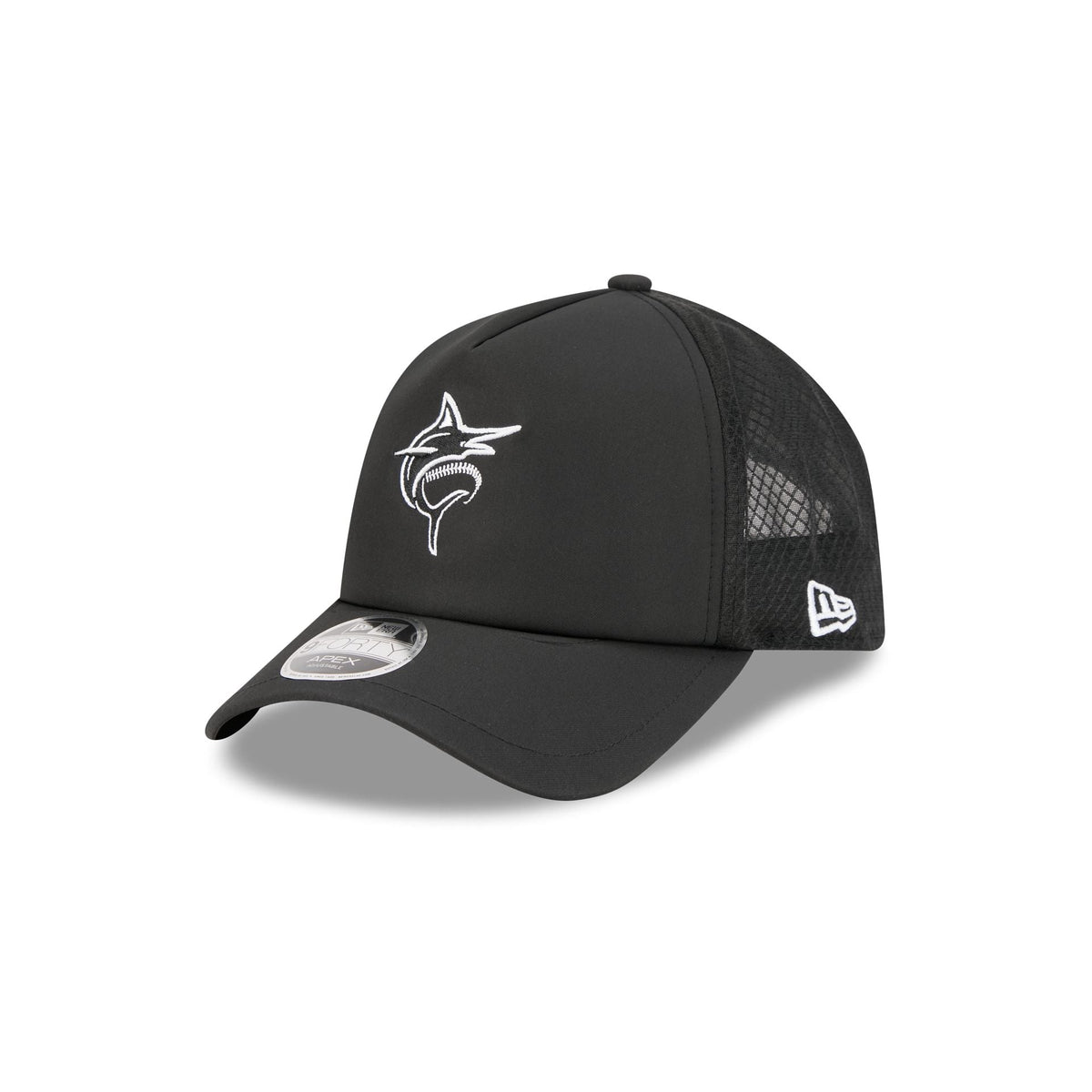 Miami Marlins 2026 Batting Practice Alt Marlin 9FORTY APEX Trucker Hat