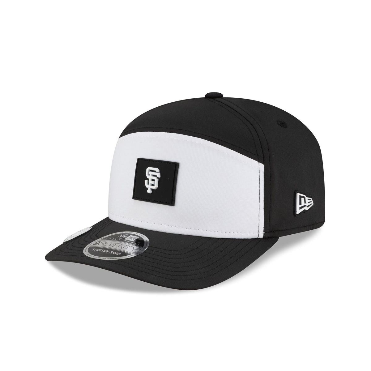 San Francisco Giants 2026 Clubhouse Black & White Split Panel 9SEVENTY Stretch-Snap Hat