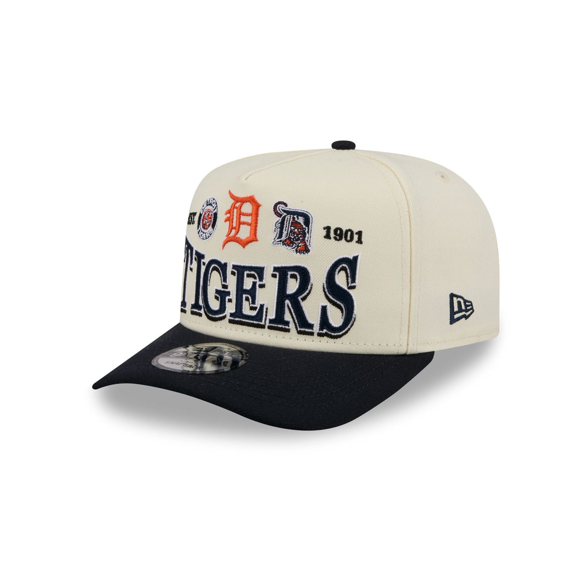 Detroit Tigers Three Hit Chrome White 9FIFTY A-Frame Snapback Hat