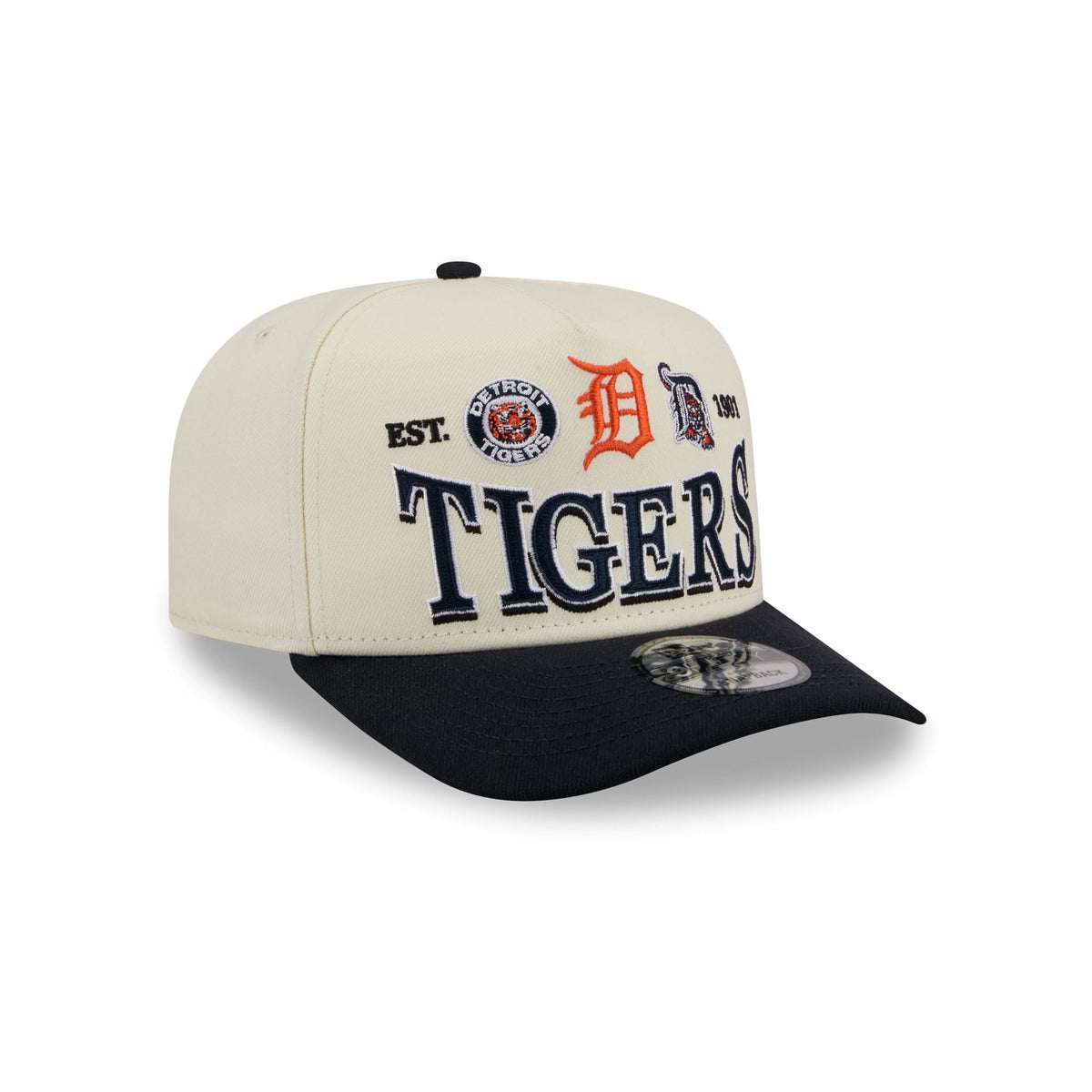 Detroit Tigers Three Hit Chrome White 9FIFTY A-Frame Snapback Hat