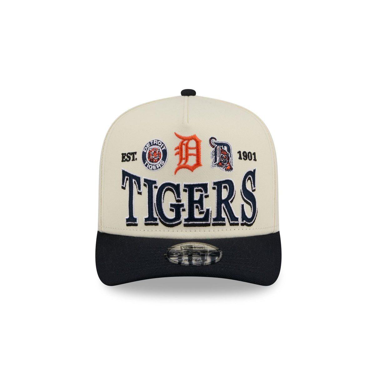Detroit Tigers Three Hit Chrome White 9FIFTY A-Frame Snapback Hat