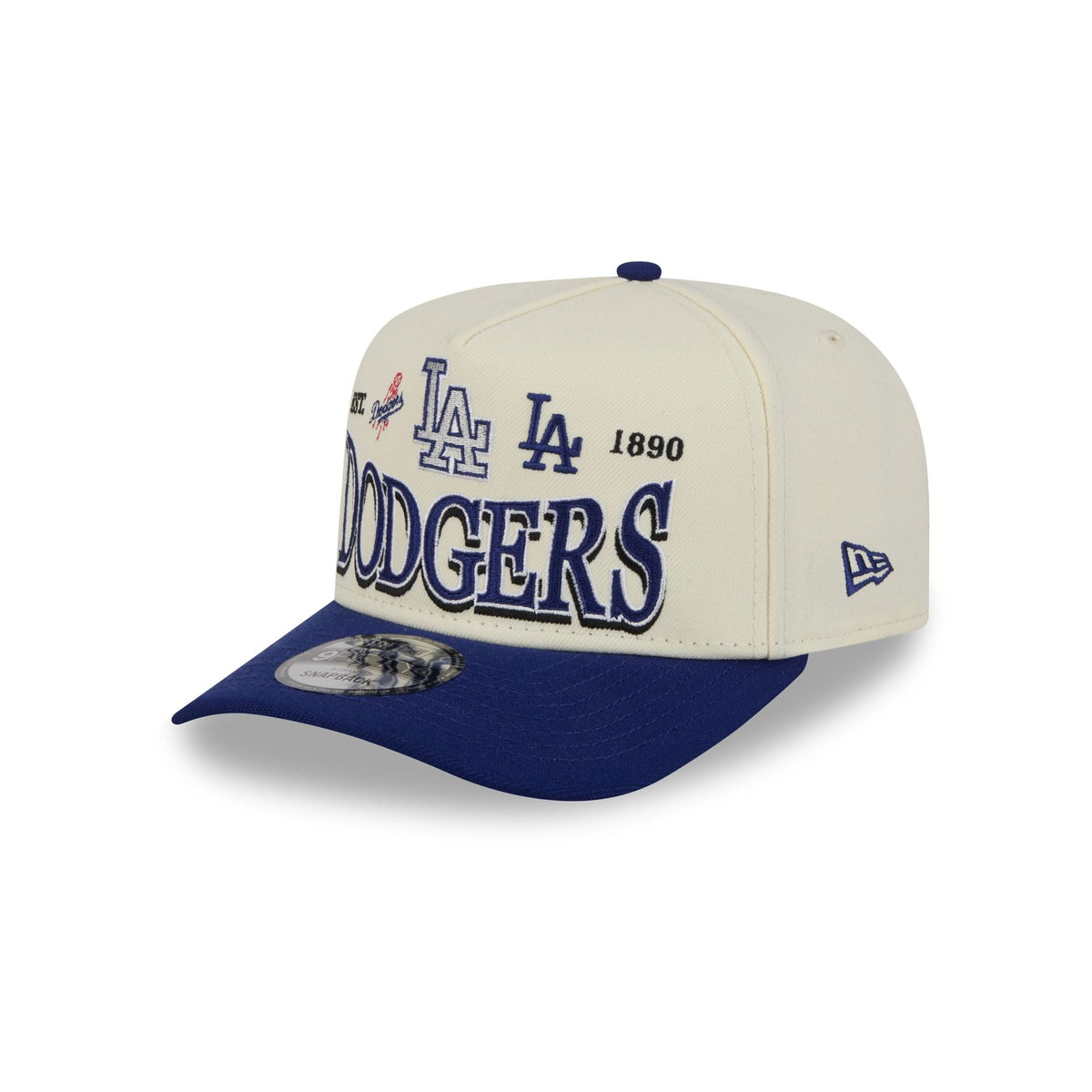 Los Angeles Dodgers Three Hit Chrome White 9FIFTY A-Frame Snapback Hat