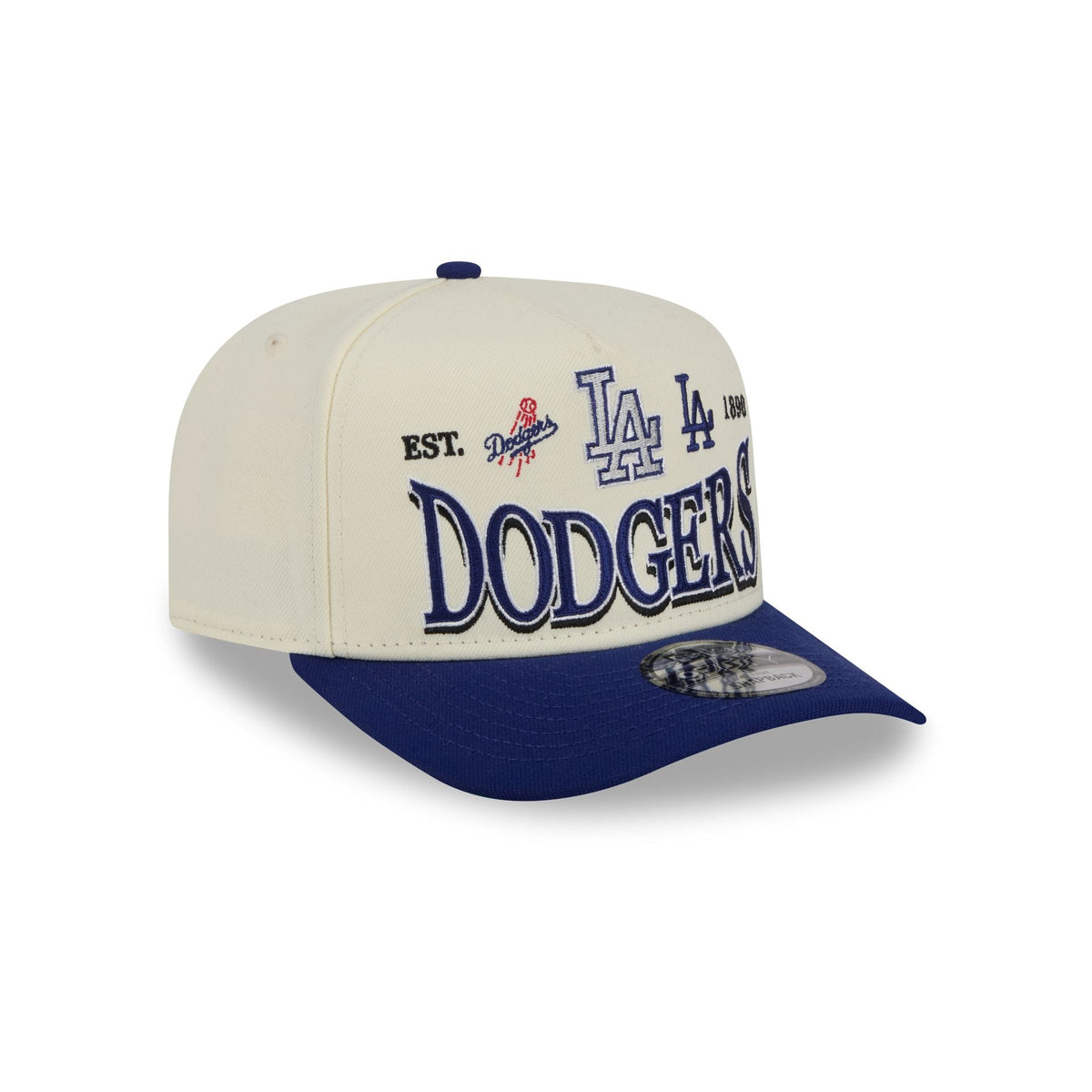 Los Angeles Dodgers Three Hit Chrome White 9FIFTY A-Frame Snapback Hat