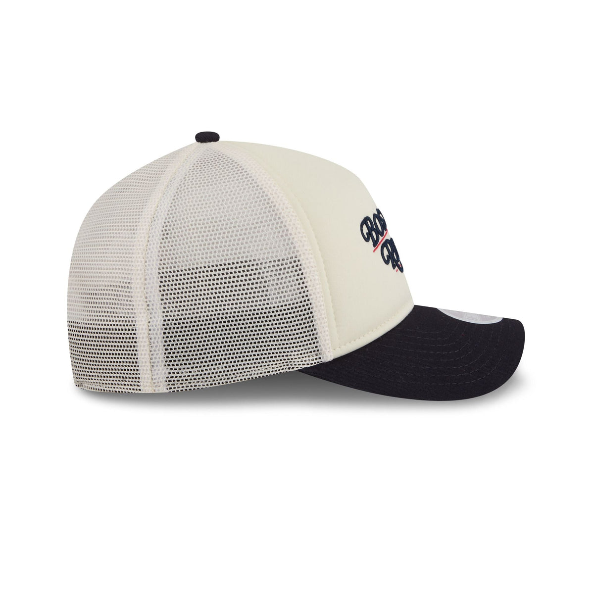 Boston Red Sox Retro Chrome Women's White 9FORTY M-Crown A-Frame Trucker Hat