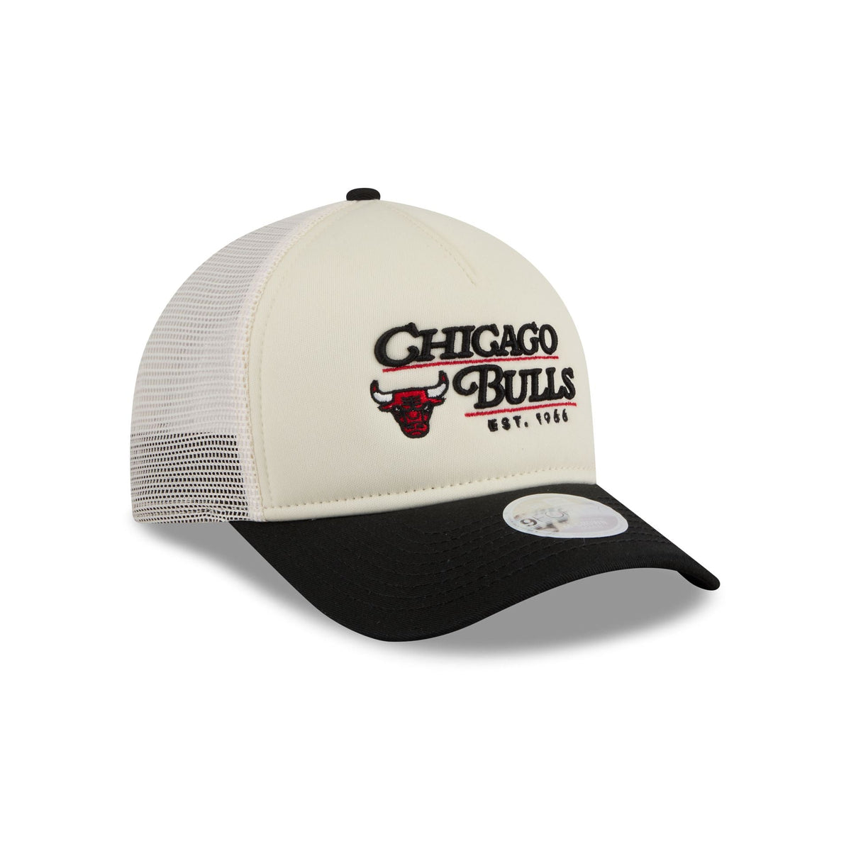 Chicago Bulls Retro Chrome Women's White 9FORTY M-Crown A-Frame Trucker Hat