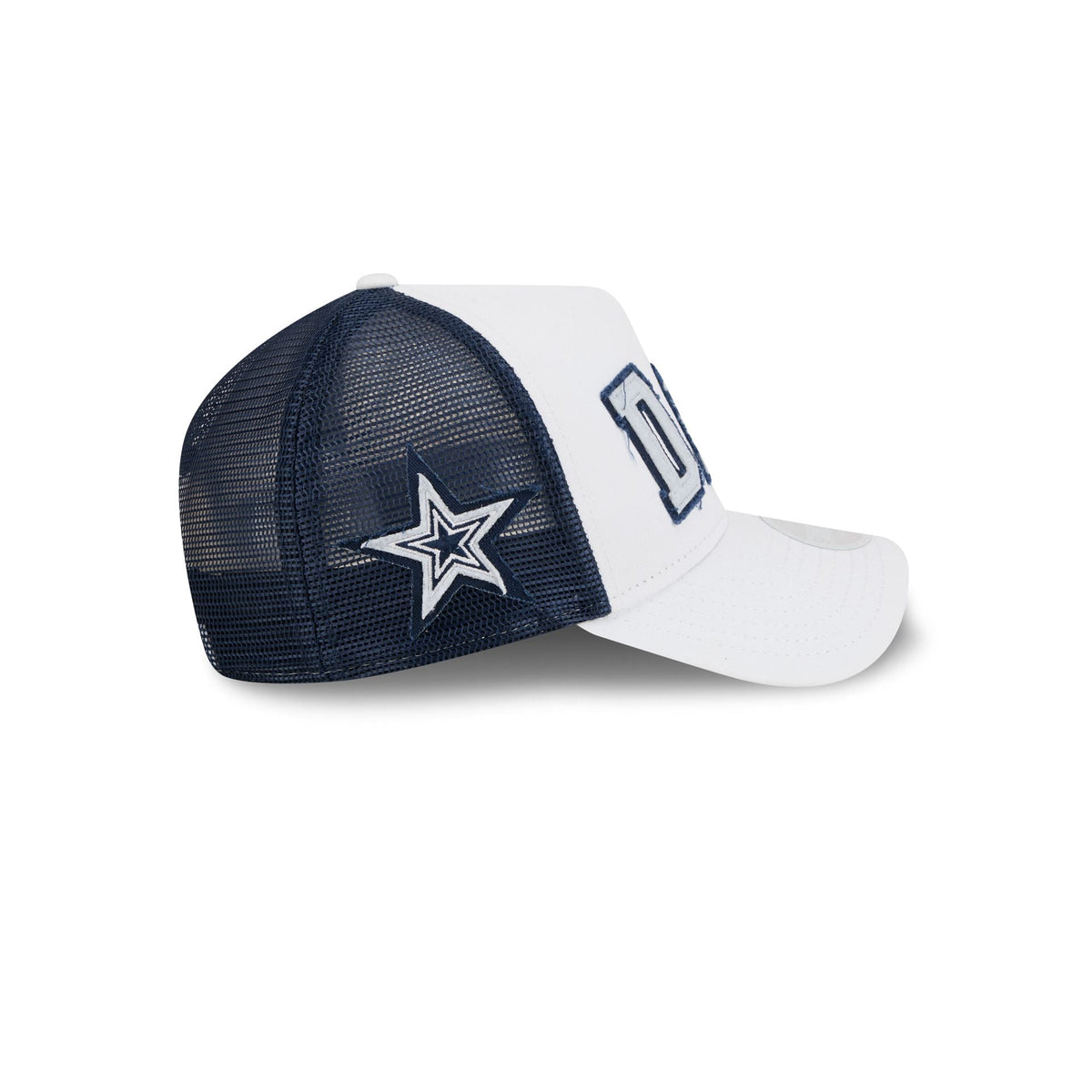 Dallas Cowboys Optic White Felt Logo Women's 9FORTY M-Crown A-Frame Trucker Hat