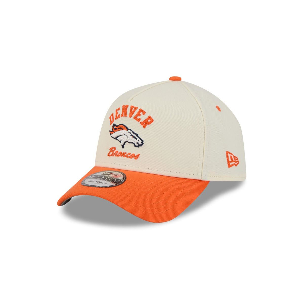 Denver Broncos Chrome White Arched 9FORTY A-Frame Snapback Hat