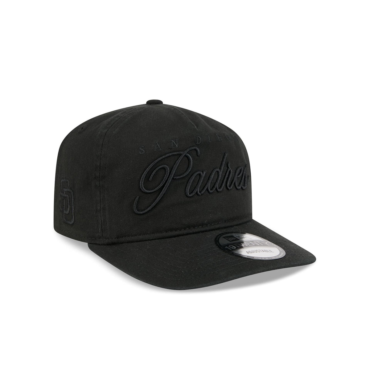 San Diego Padres All Black Scripted 19TWENTY Adjustable Hat