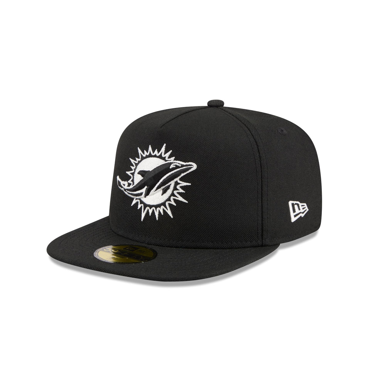 Just Caps Chiseled Logo Miami Dolphins 59FIFTY A-Frame Fitted Hat