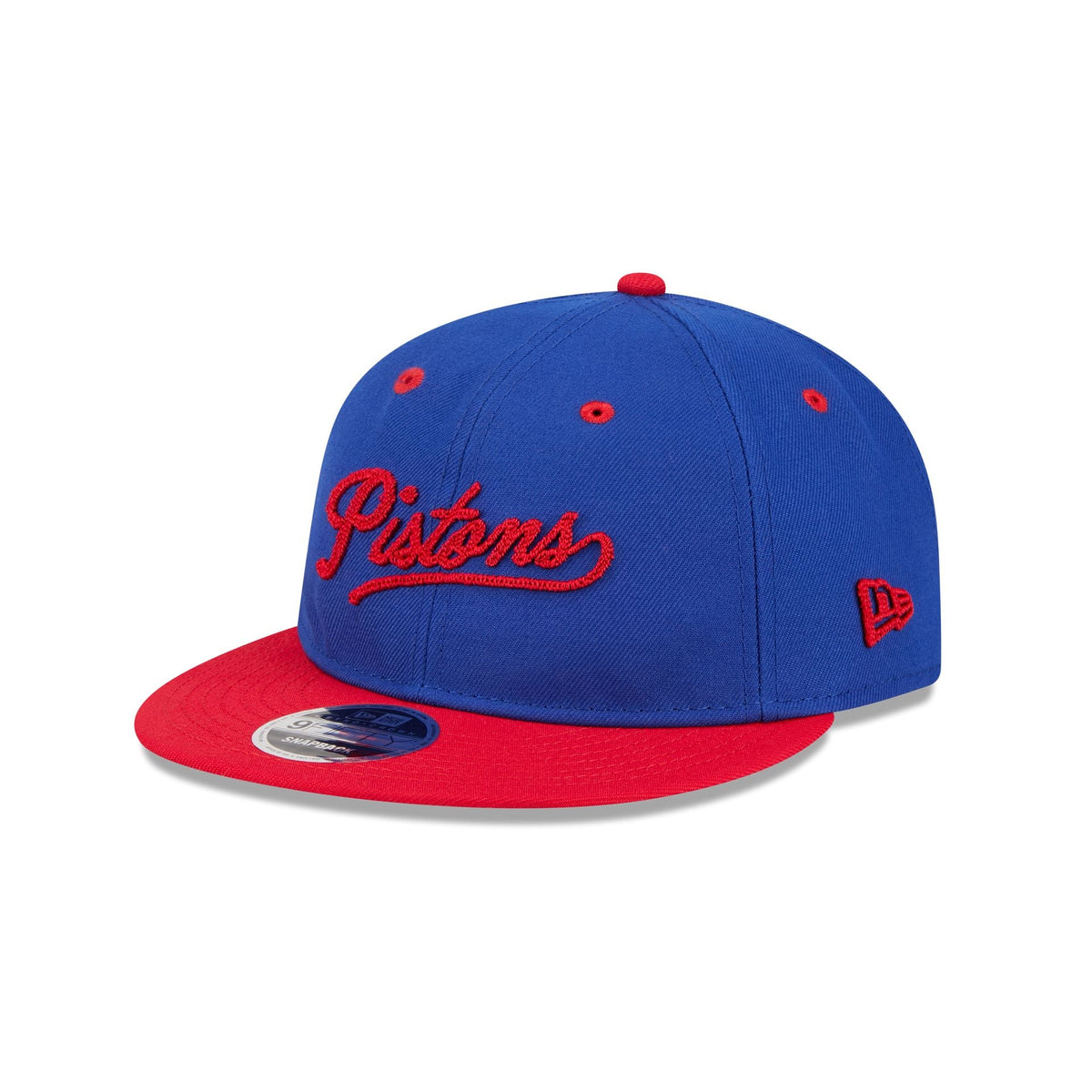 Detroit Pistons Chainstitch Script Retro Crown 9FIFTY Snapback Hat
