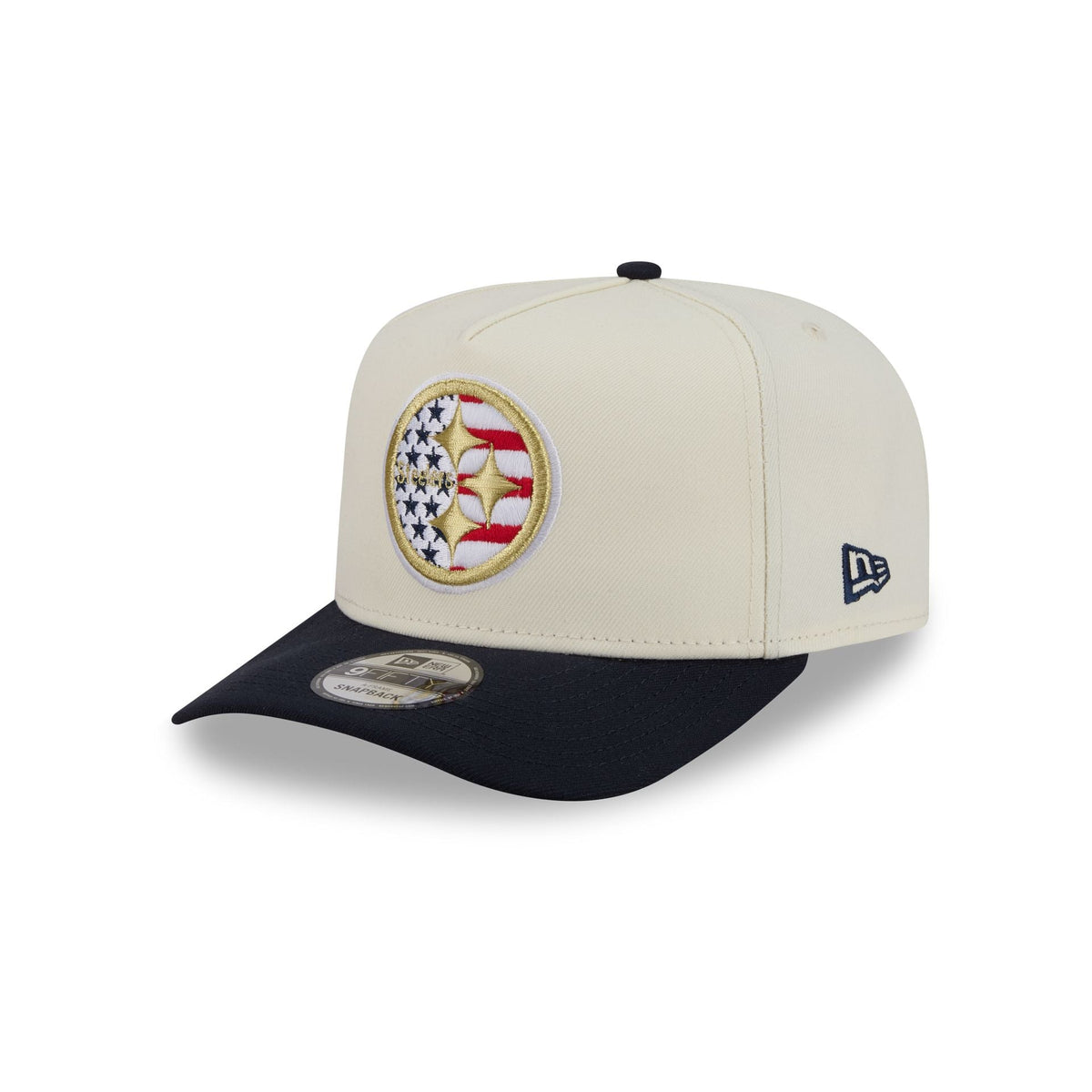 Pittsburgh Steelers Chrome White Stars and Stripes 9FIFTY A-Frame Snapback Hat