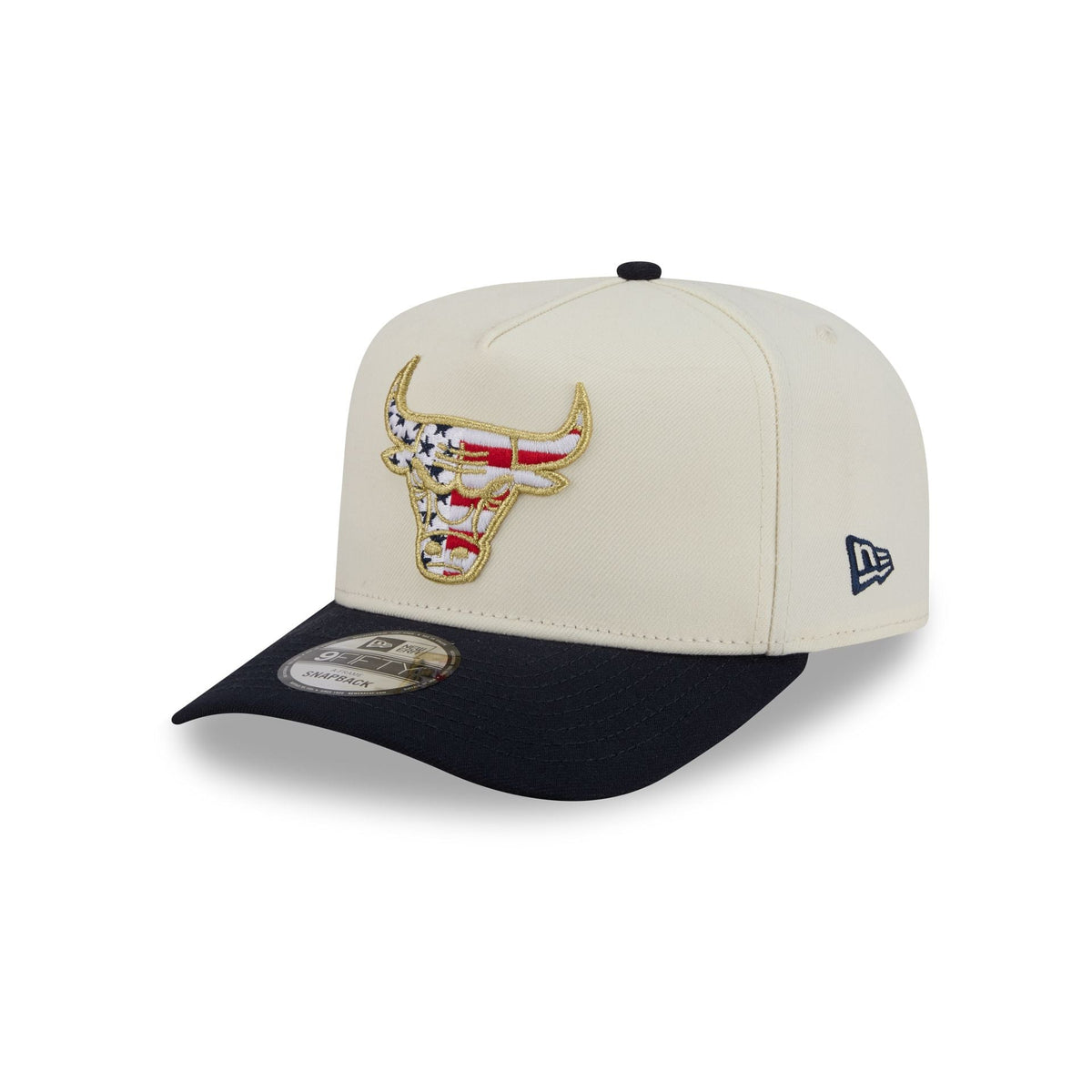 Chicago Bulls Chrome White Stars and Stripes 9FIFTY A-Frame Snapback Hat