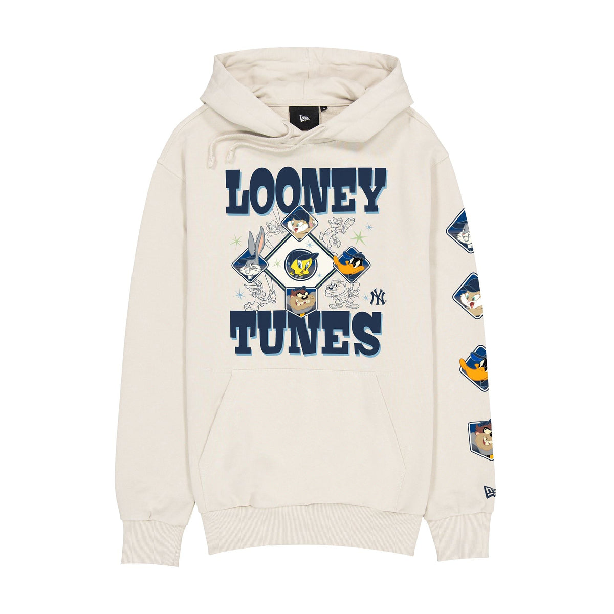 New York Yankees Looney Tunes Diamond Chrome White Hoodie