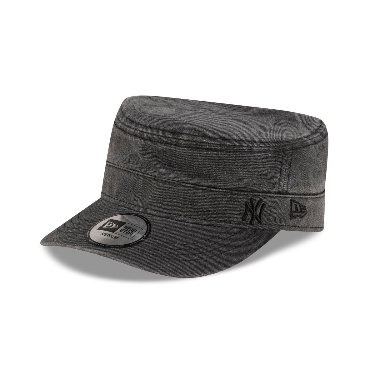 New York Yankees Pigment Dye Black Military Cap