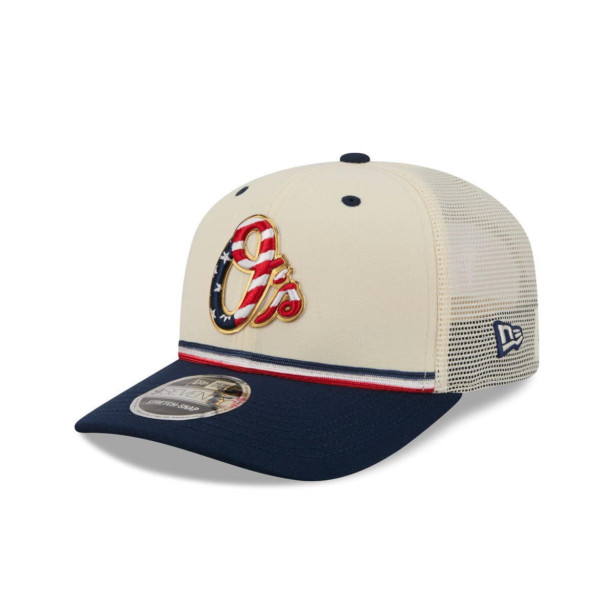 Baltimore Orioles Independence Day 2026 9SEVENTY Trucker Hat