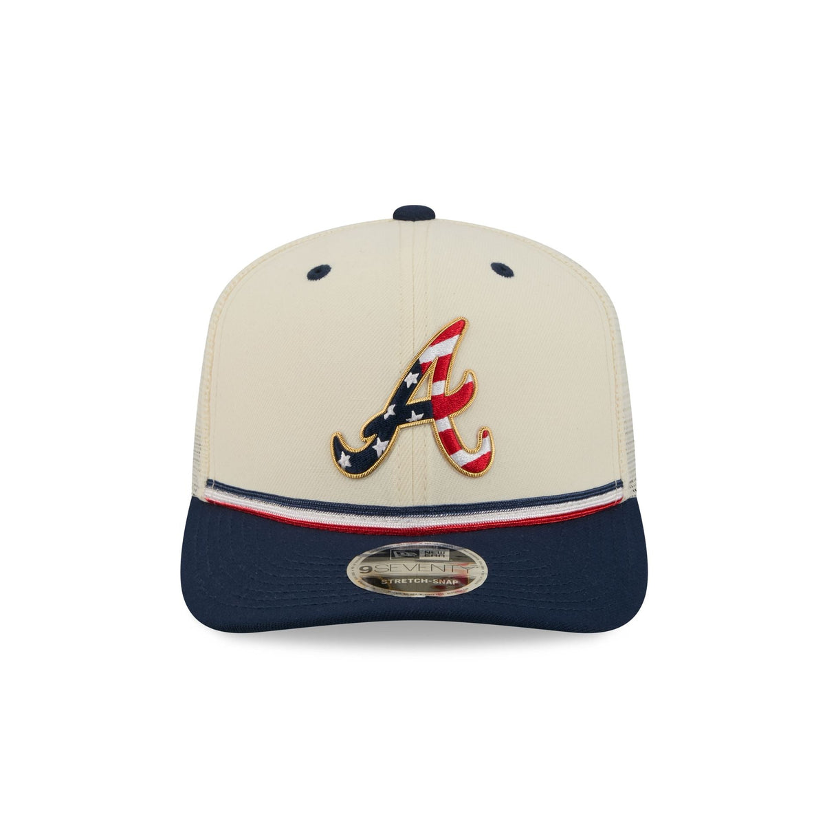 Atlanta Braves Independence Day 2026 9SEVENTY Trucker Hat