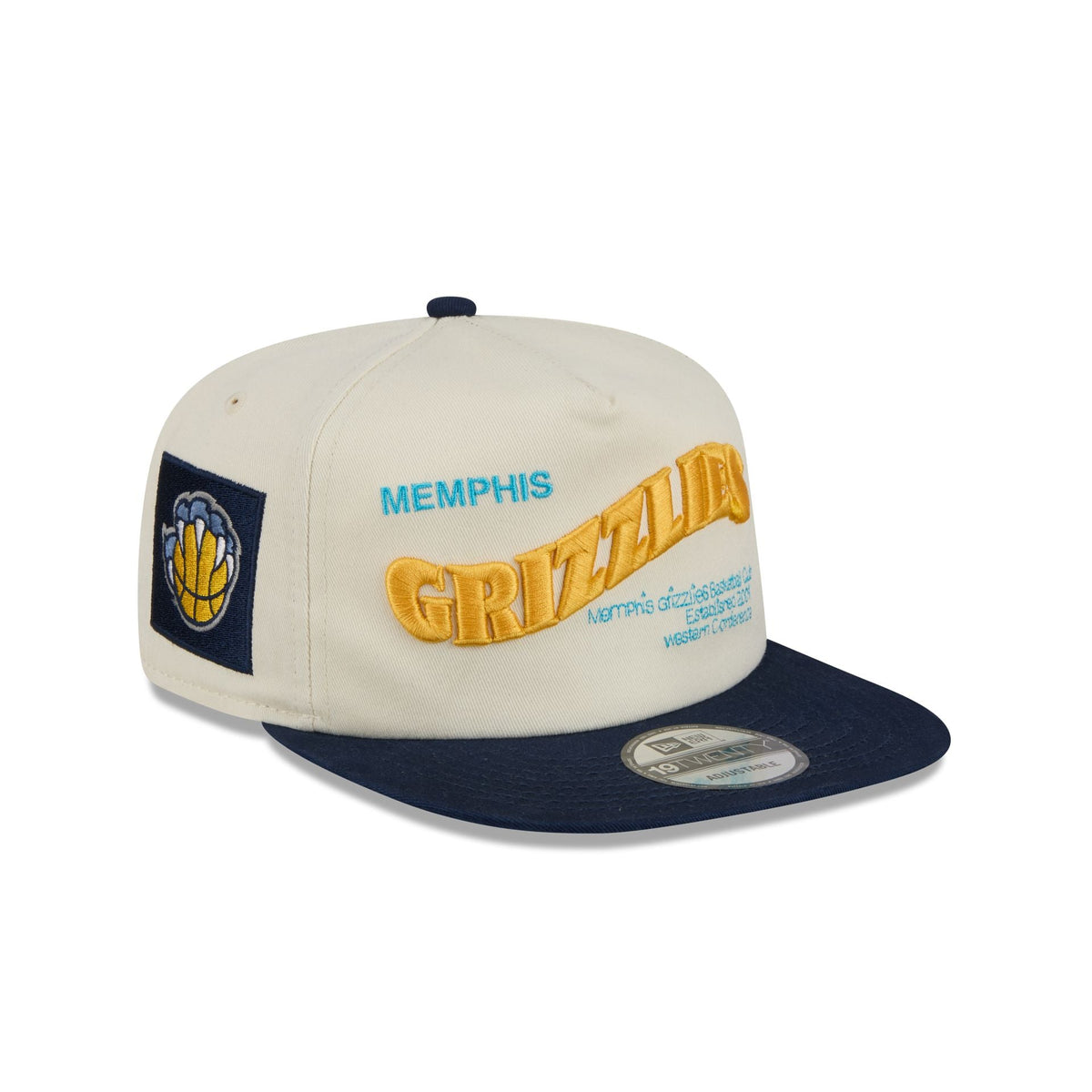 Memphis Grizzlies Conference Script Chrome White 19TWENTY Adjustable Hat