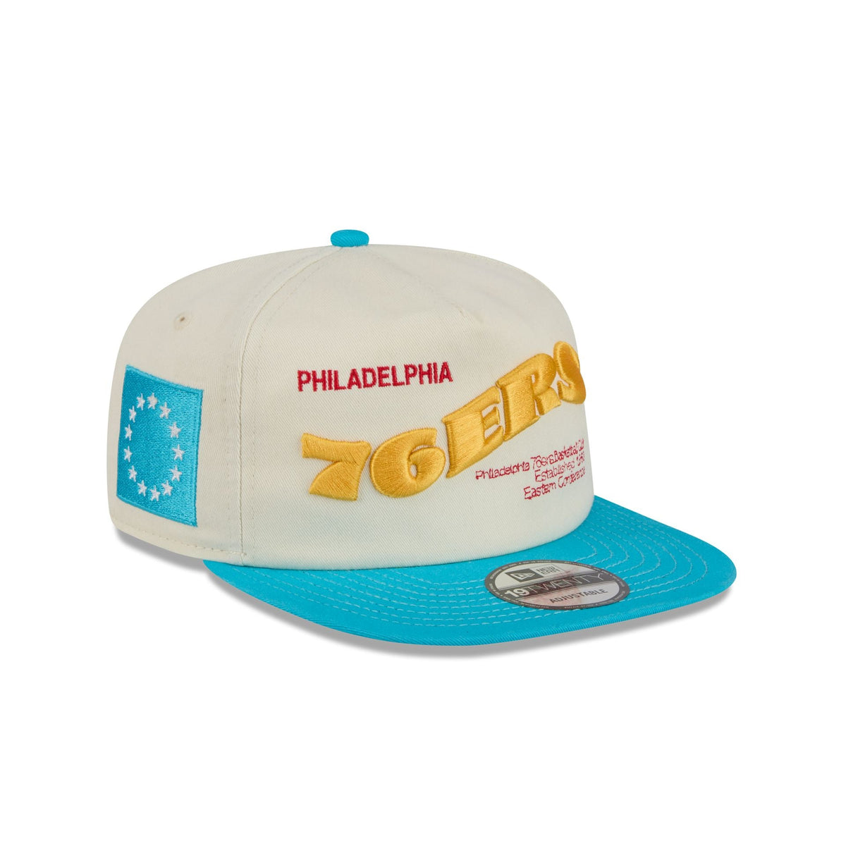 Philadelphia 76ers Conference Script Chrome White 19TWENTY Adjustable Hat