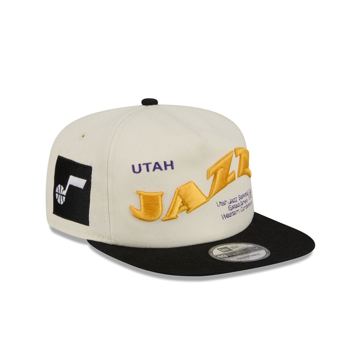 Utah Jazz Conference Script Chrome White 19TWENTY Adjustable Hat