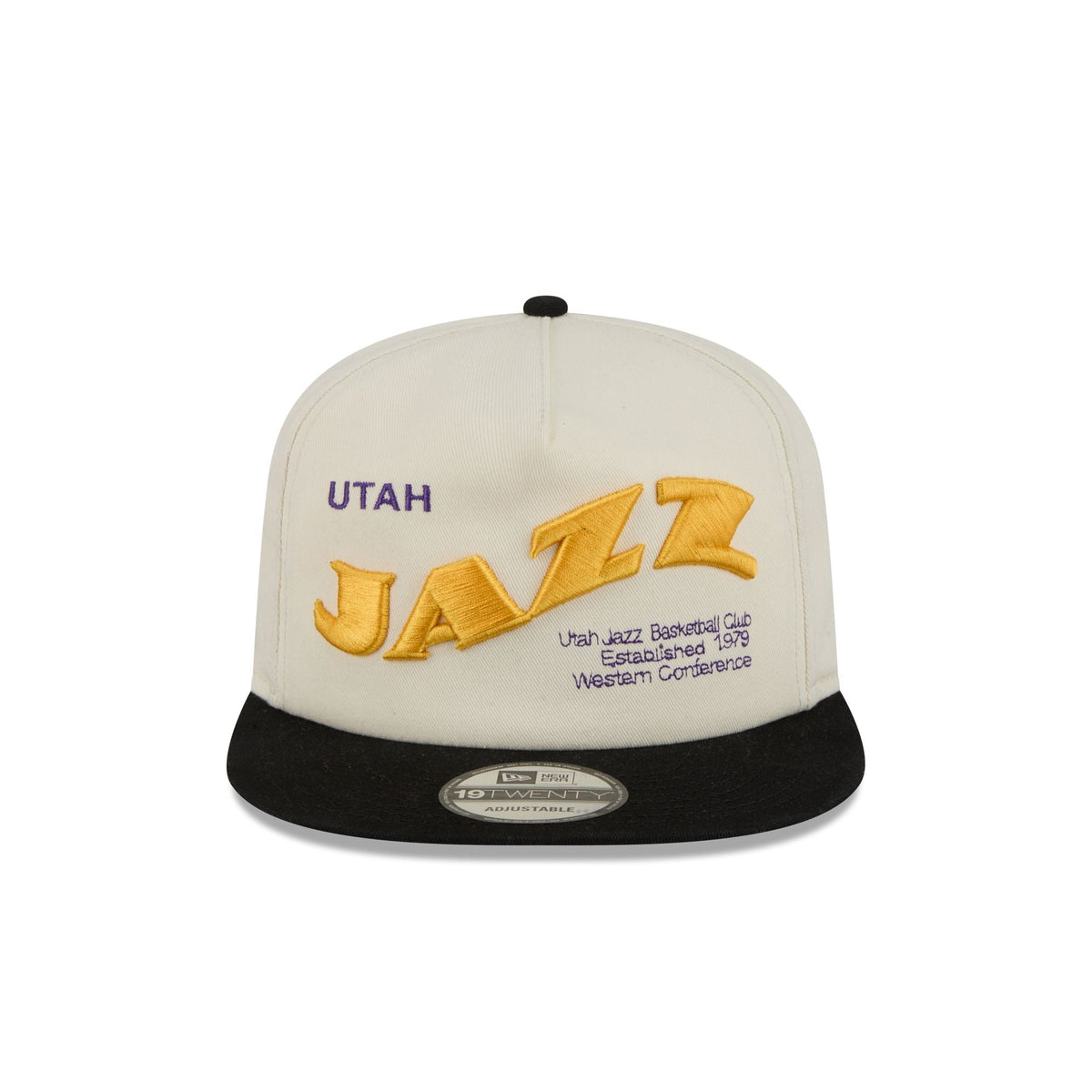 Utah Jazz Conference Script Chrome White 19TWENTY Adjustable Hat