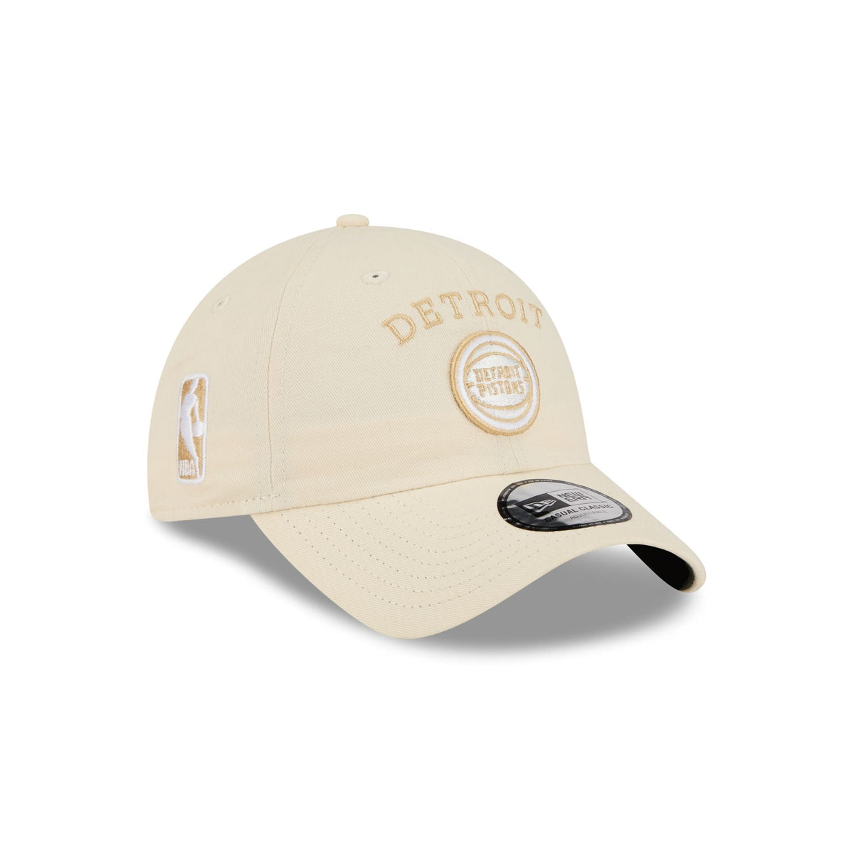 Detroit Pistons Team Logo Cream Casual Classic Adjustable Hat