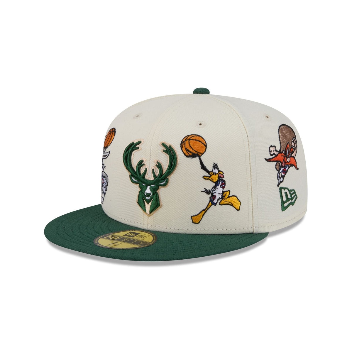 Space Jam x Milwaukee Bucks Tune Squad Chrome White 59FIFTY Fitted Hat